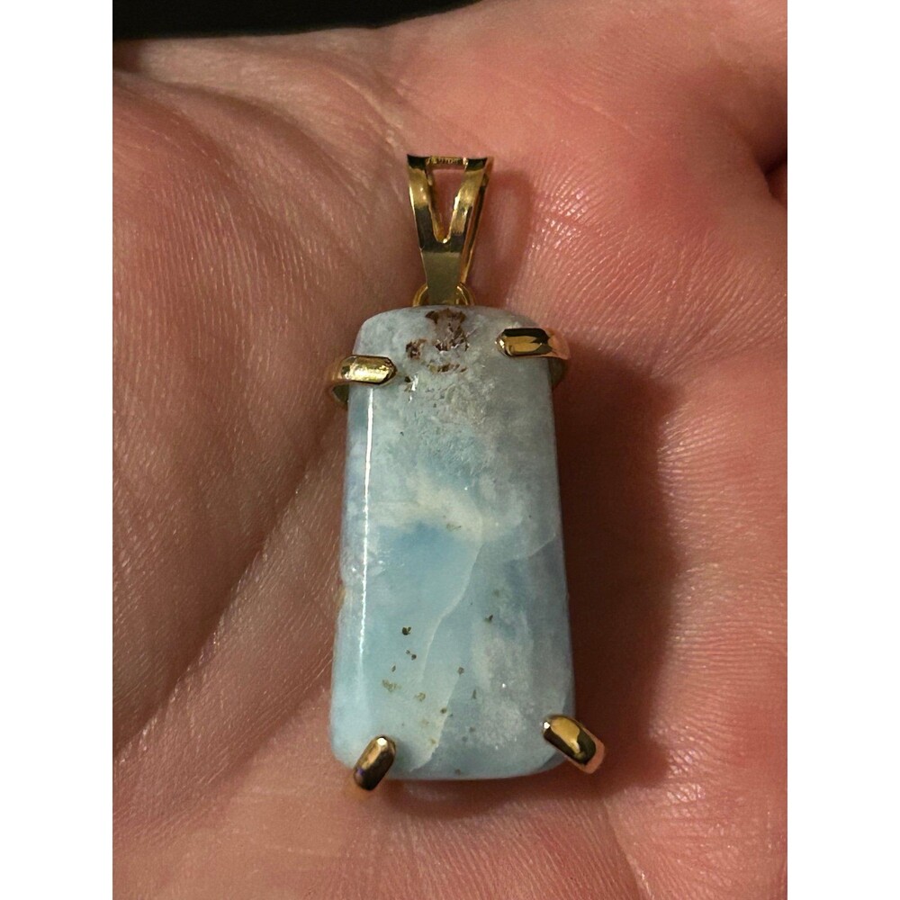 Genuine Larimar Rectangular Pendant - Picture 12 of 12